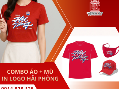 Combo áo + mũ in logo Hải Phòng đẹp, giá rẻ hàng đầu hiện nay 
